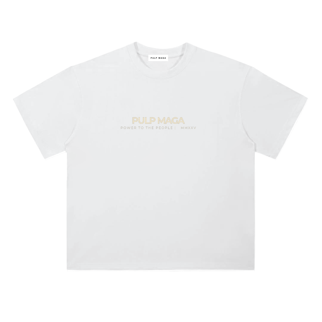 Red pill t-shirt in lucent white with tonal cream ink front typography