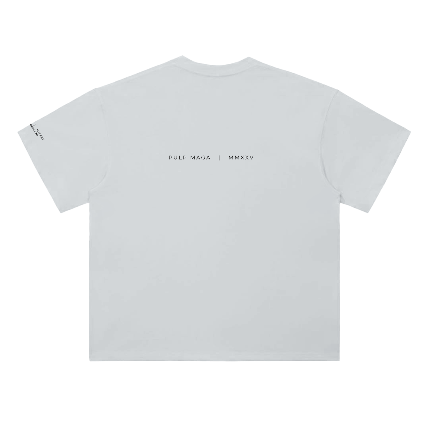 Settled science t-shirt in light gray featuring editorial back text