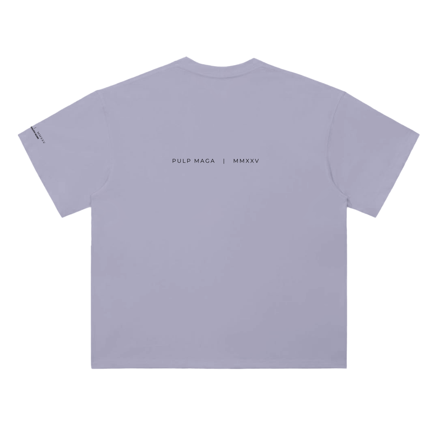Settled science t-shirt in light purple with editorial back text