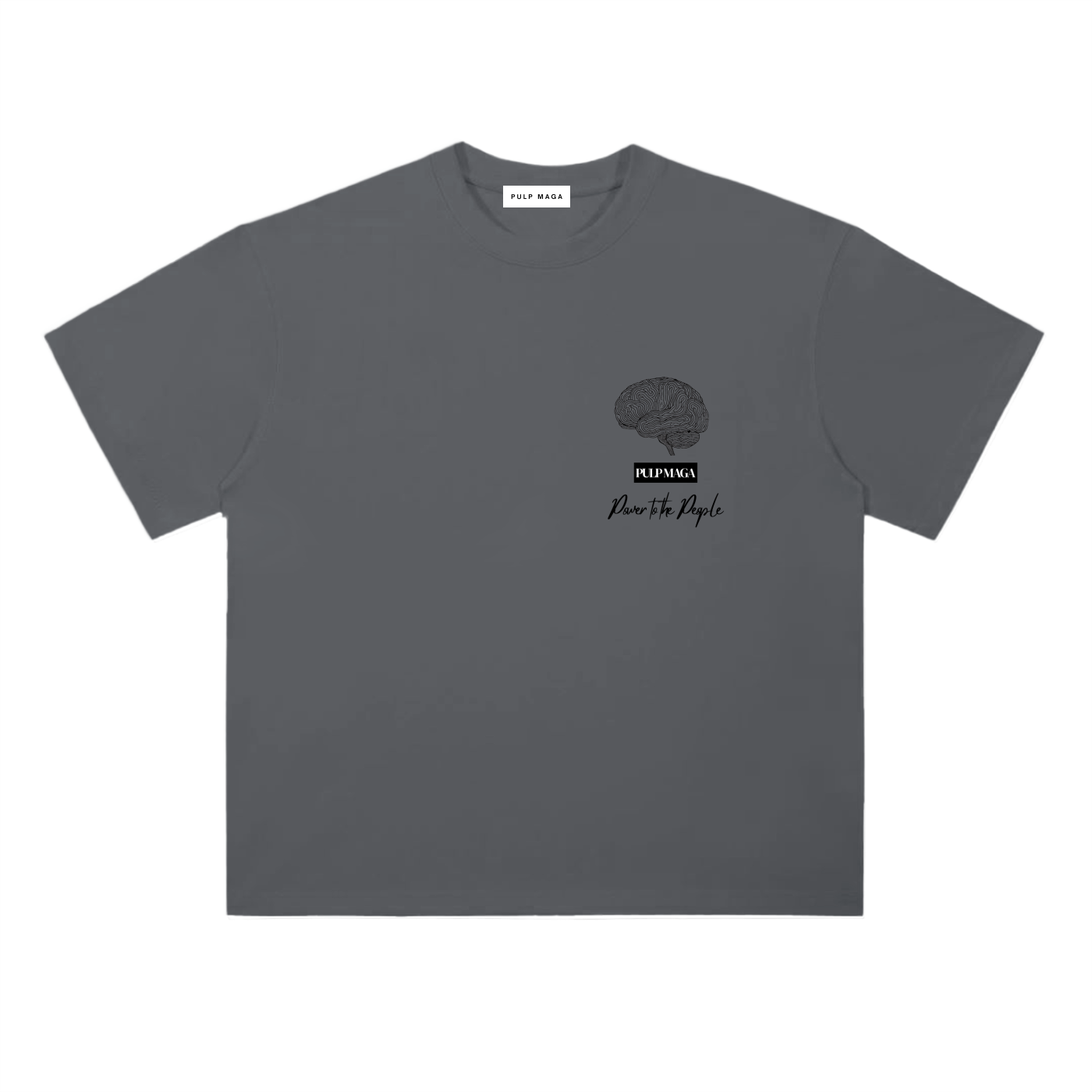 Tax cut t-shirt in dark gray with minimalist front emblem