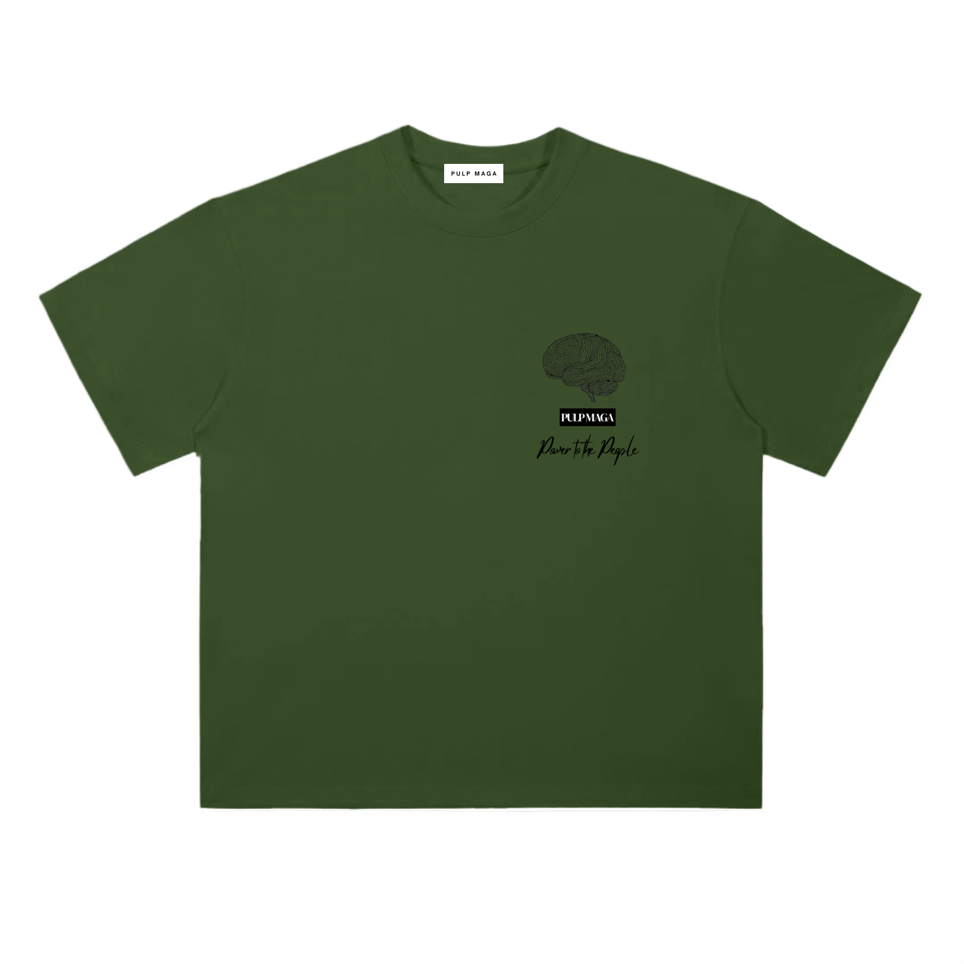 Tax cut t-shirt in jungle green featuring minimalist front emblem