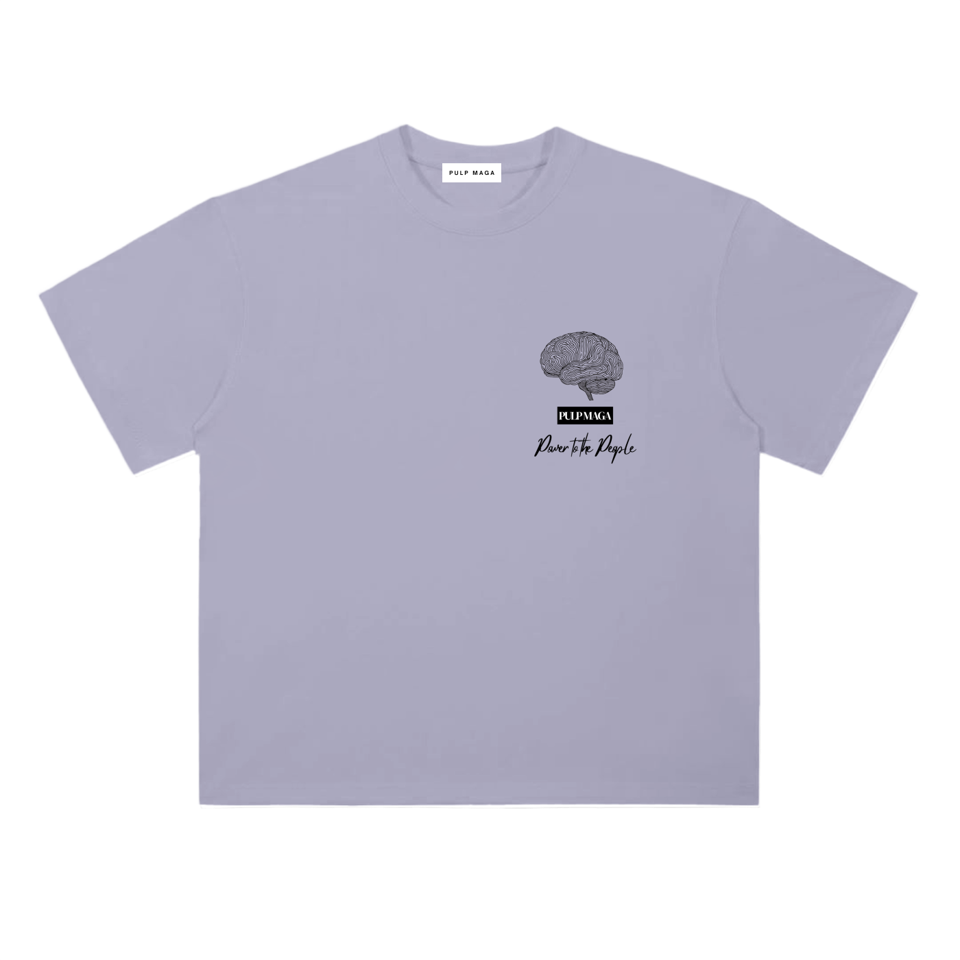 Tax cut t-shirt in light purple featuring minimalist front emblem