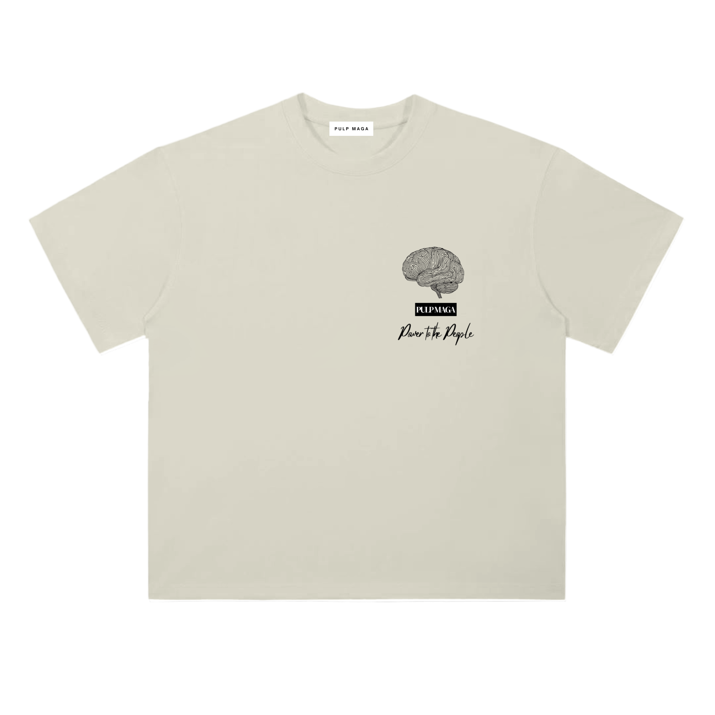 Tax cut t-shirt in milk apricot with minimalist front emblem