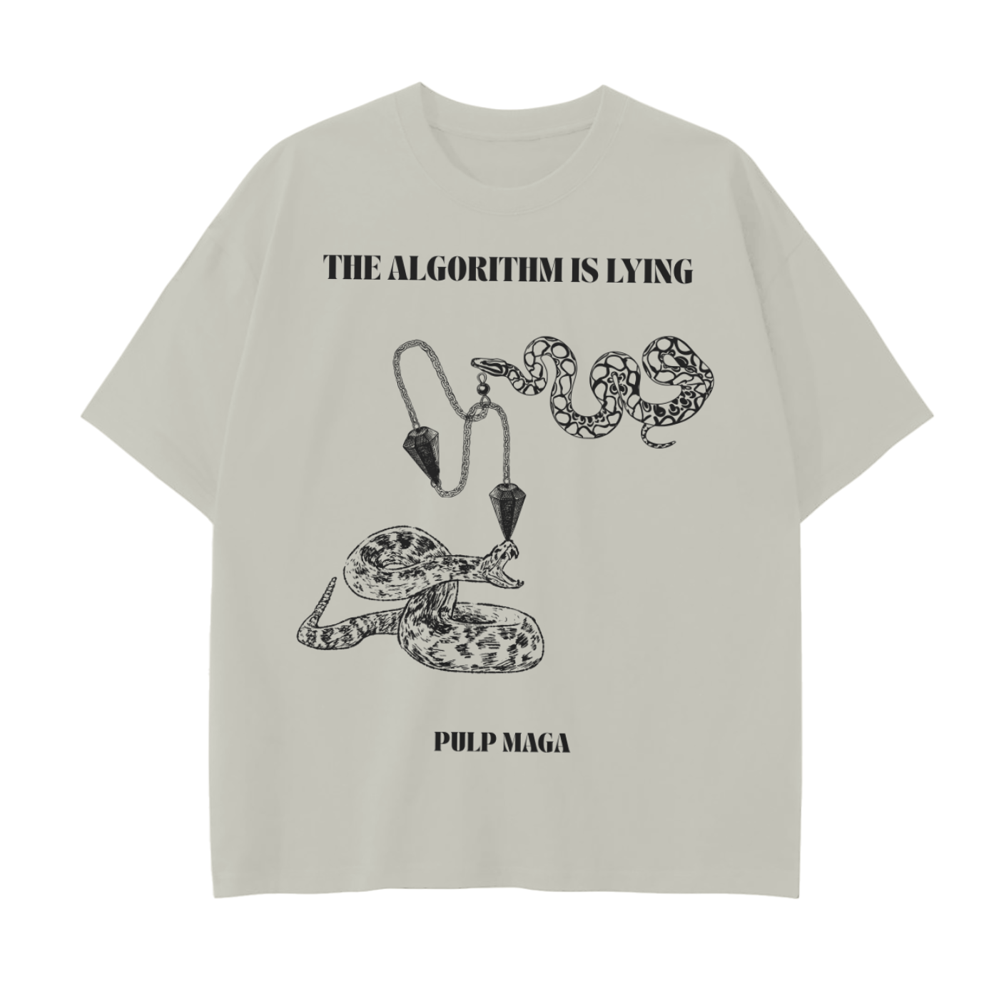 Silver birch graphic t-shirt with anti-media slogan and vintage drop-shoulder fit - we see the covid lies messaging on premium cotton with design aesthetic