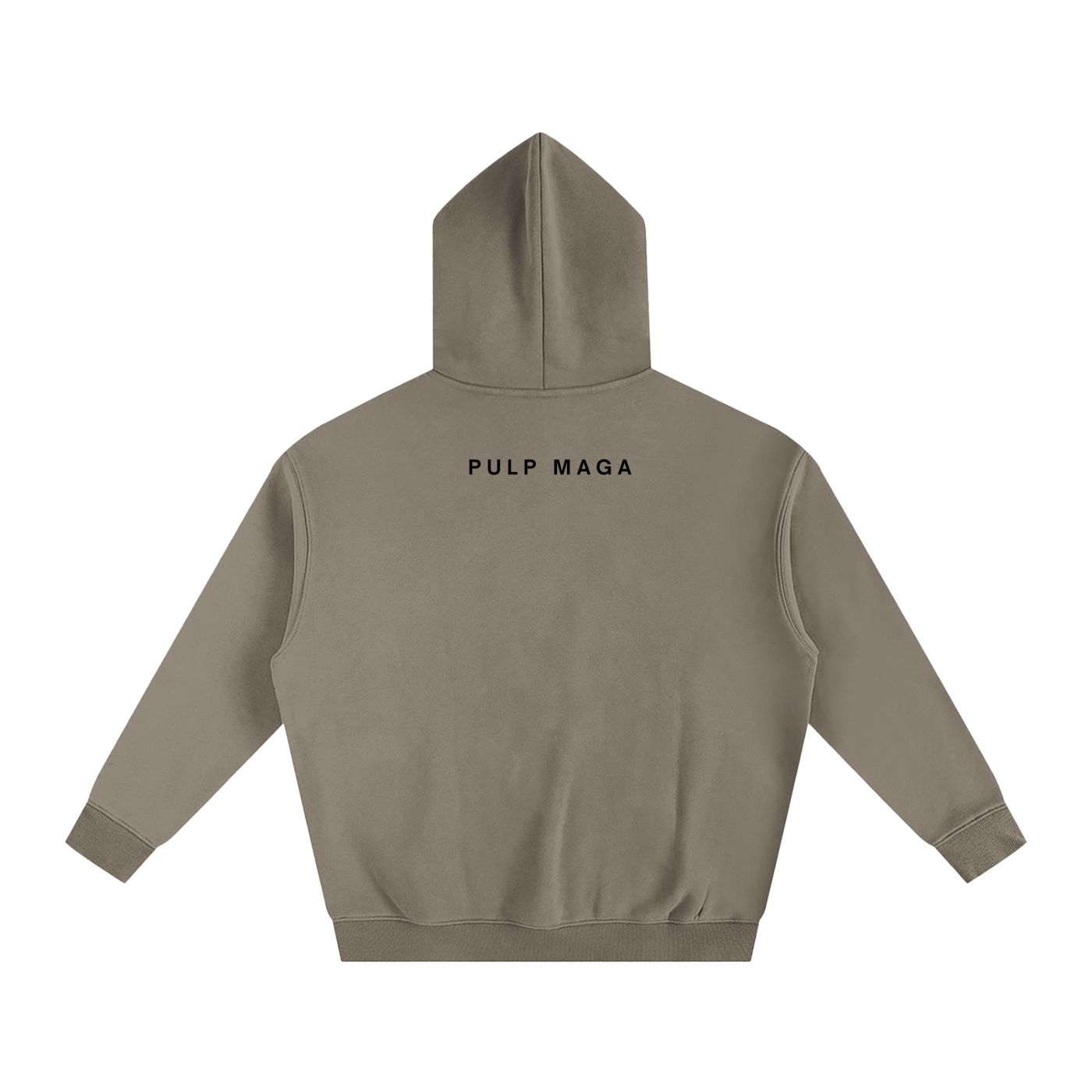 FASHION FORWARD OVERSIZE STREETWEAR HOODIE IN GREEN WITH SMALL PULP MAGA TEXT IN BLACK