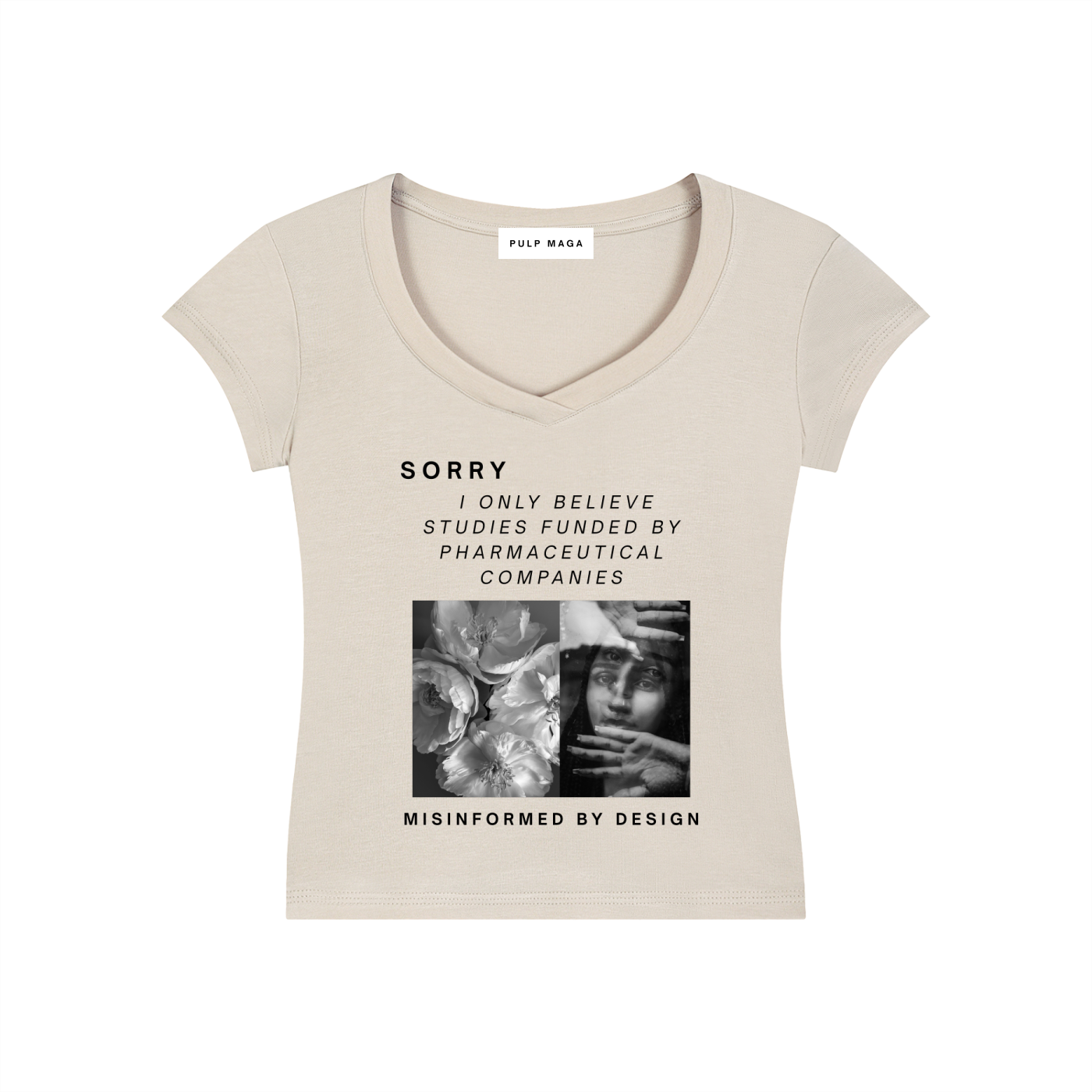 THE PLACEBO EFFECT - V-Neck Bodycon Baby Tee