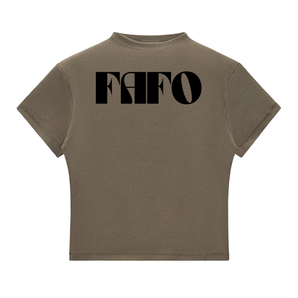 FAFO -  Slim Fit Mock Neck Baby Tee