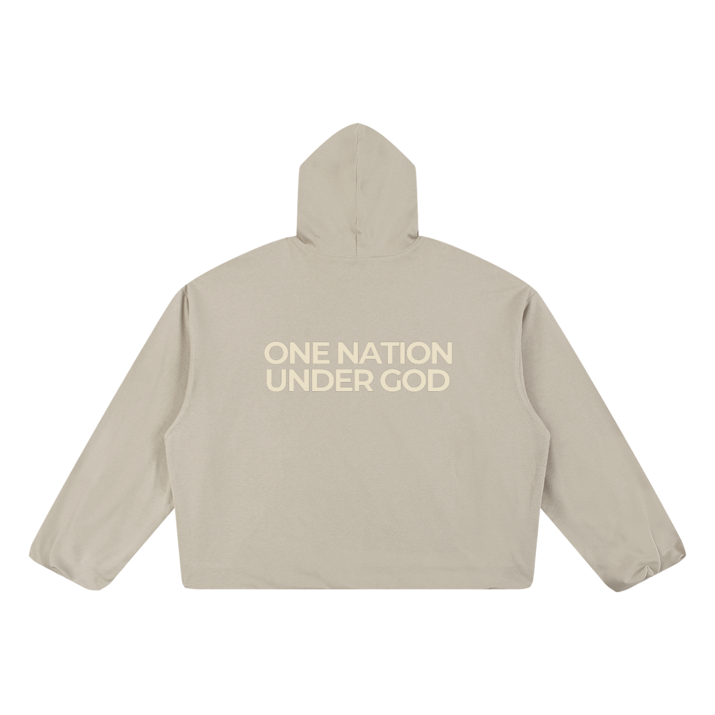 ONE NATION UNDER GOD - Boxy Gather-Hem Hoodie