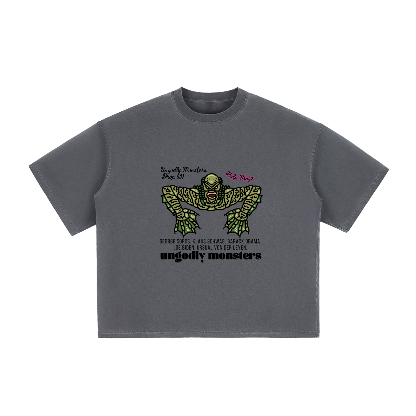 PARASITE | SOROS. KLAUS. BIDEN. OBAMA. - Vintage Washed Boxy T-Shirt