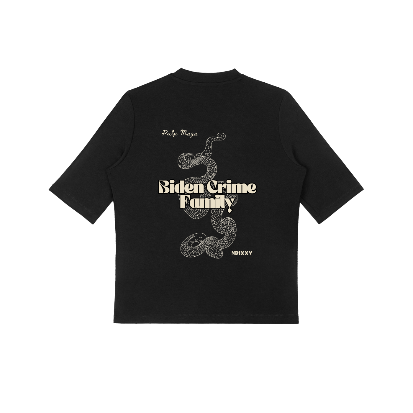 BIDEN CRIME FAMILY - CREAM INK - Essential Mock Neck Tee