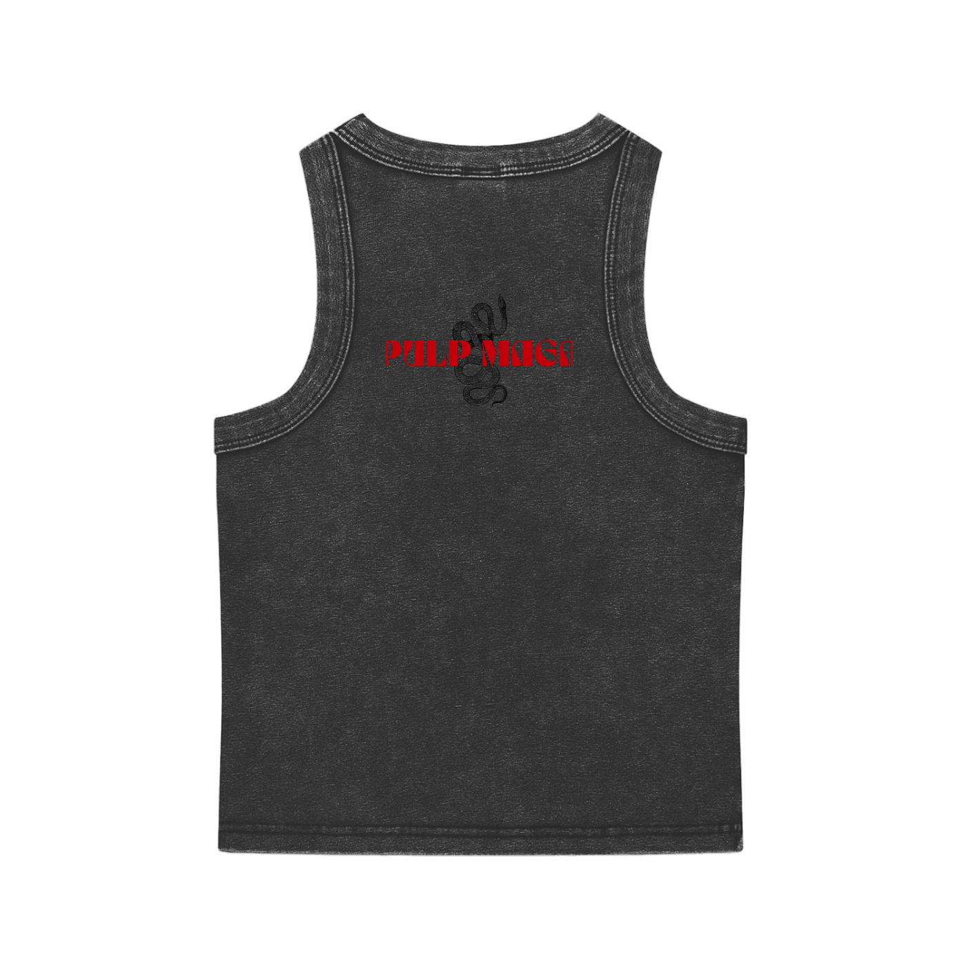 90s snow washed tanked with lipstick snake maga logo