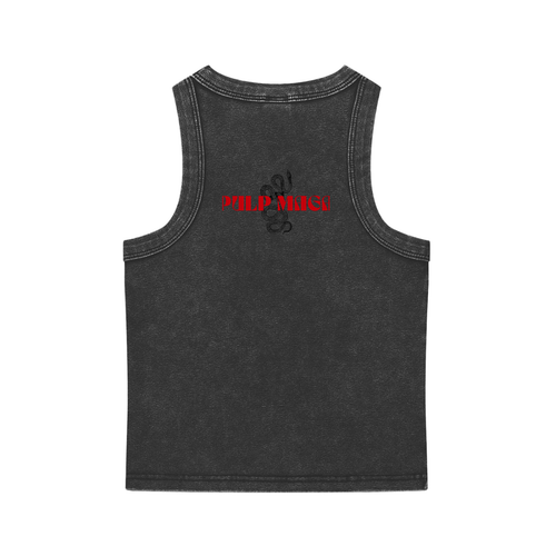 90s snow washed tanked with lipstick snake maga logo