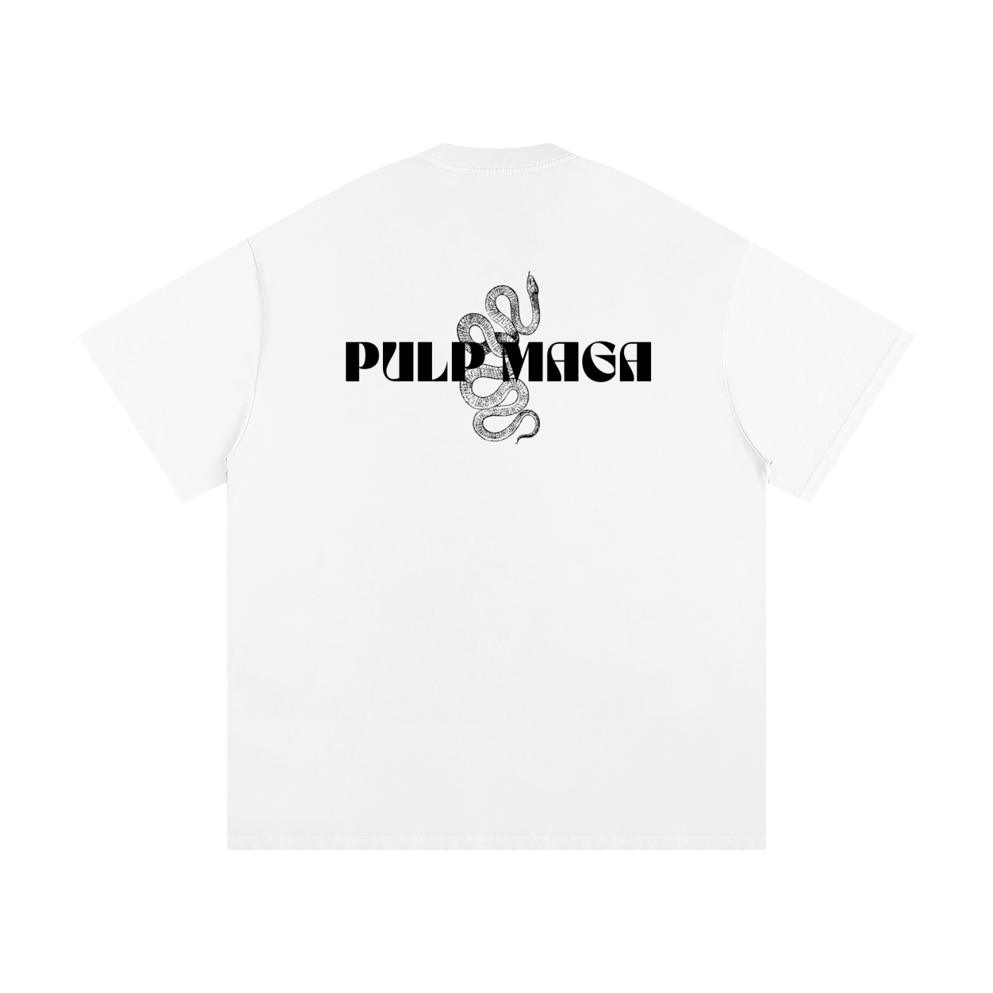 white t-shirt with streetwear pulp maga logo