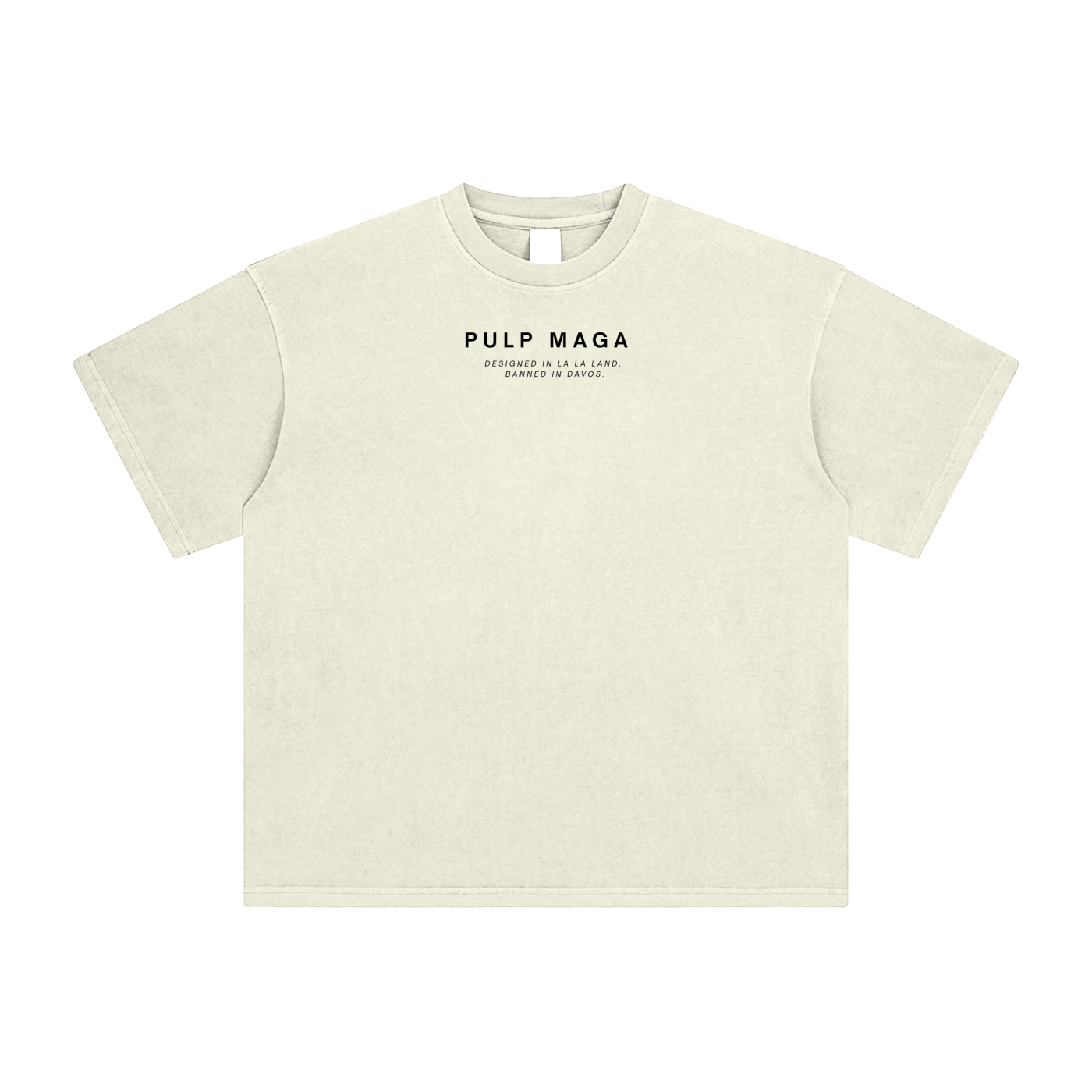 pulp maga logo tee in pale yellow