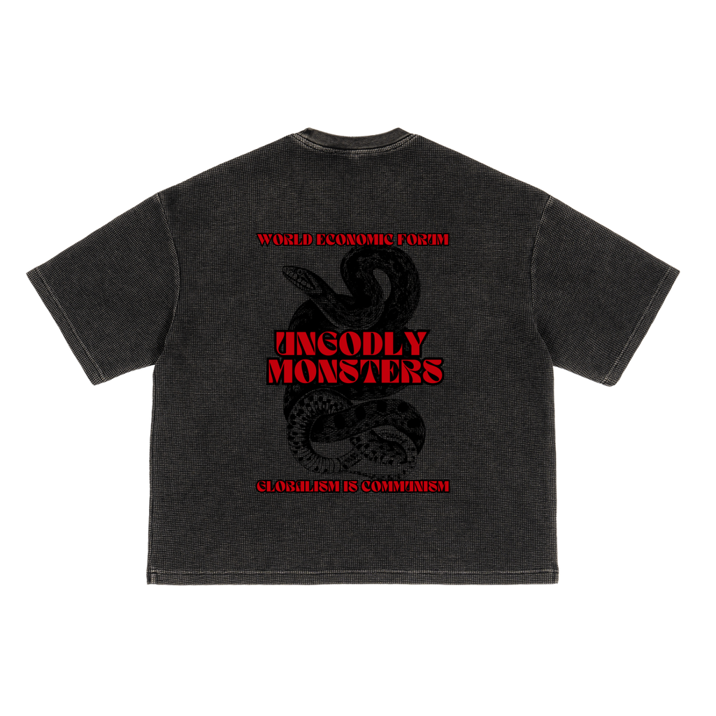 GLOBALISM IS COMMUNISM - Waffle Boxy T-Shirt