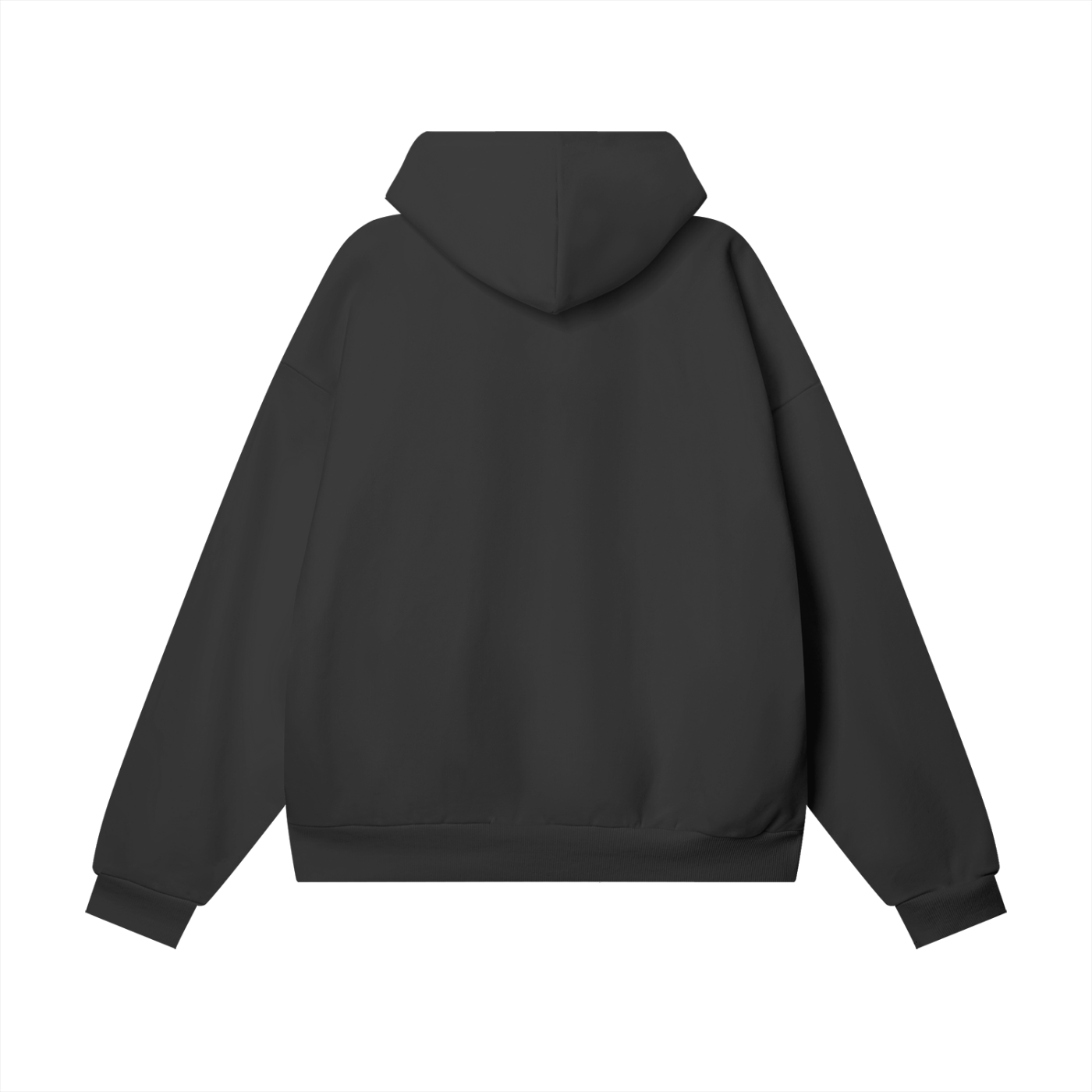 black hoodie with non printed back