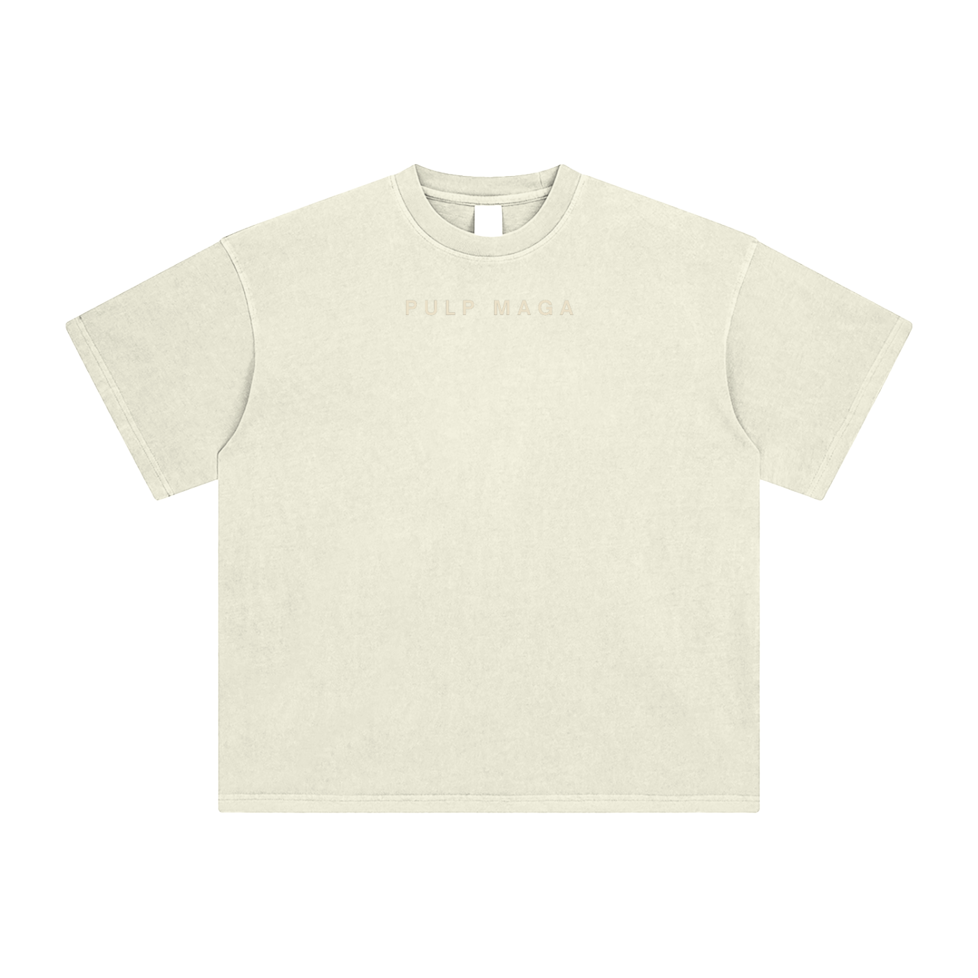 muted pulp maga logo tee cream on cream 