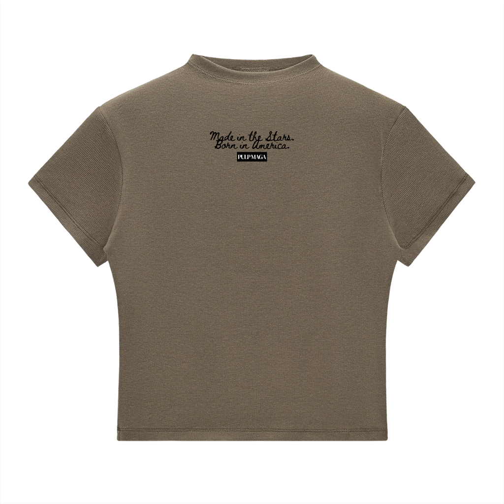 STARBORN AMERICAN - Slim Fit Mock Neck Baby Tee