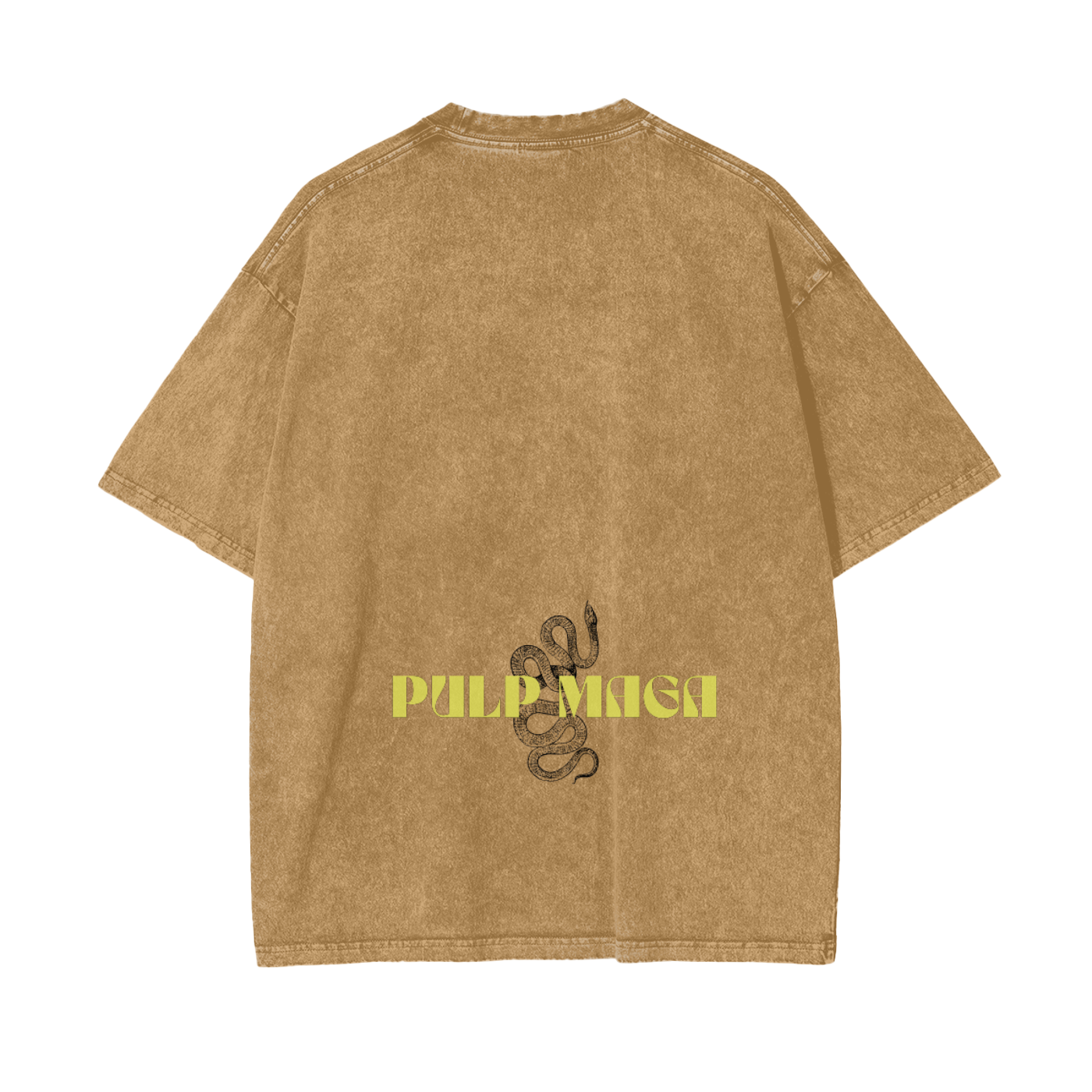 snow washed pulp maga logo shirt in brown