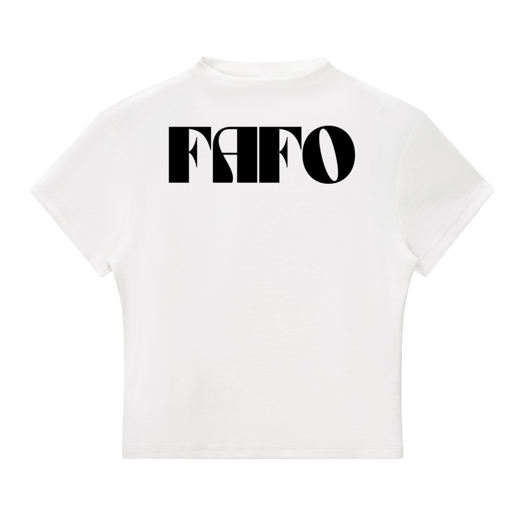 FAFO -  Slim Fit Mock Neck Baby Tee