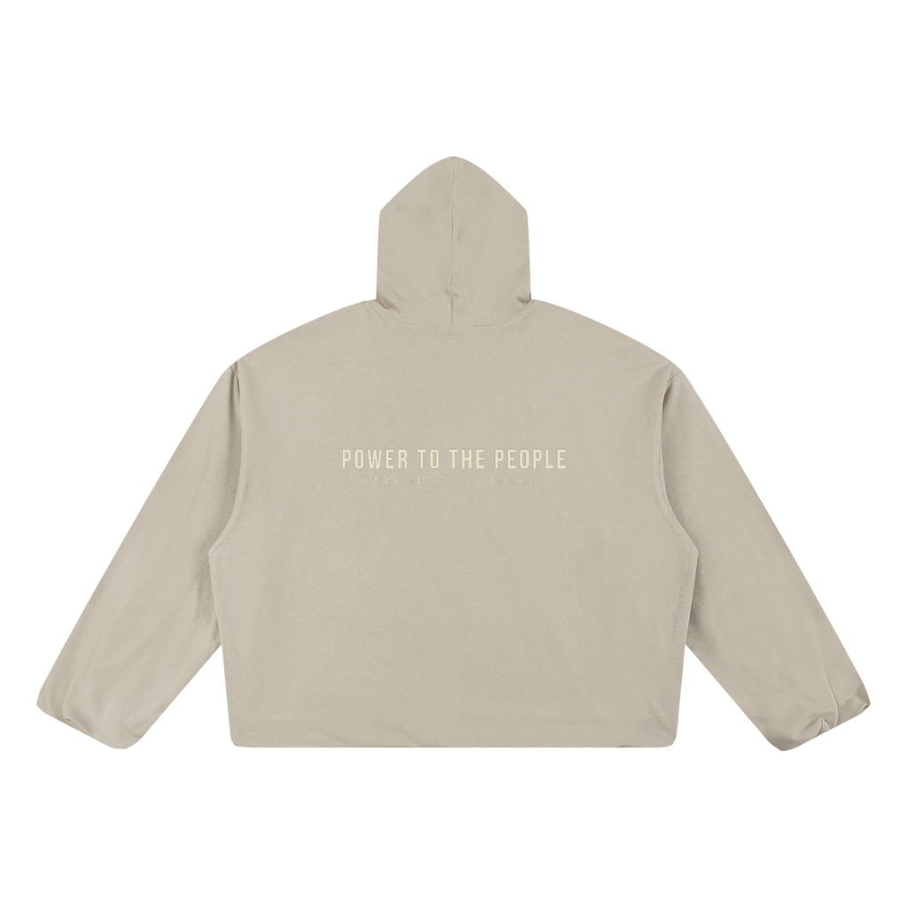 POWER TO THE PEOPLE - Unisex Boxy Gather-Hem Hoodie