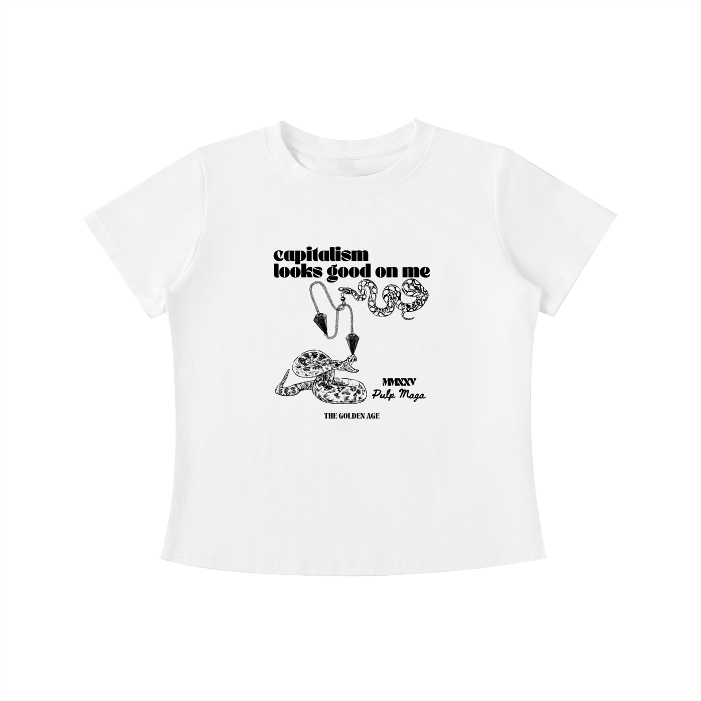 CAPITALISM LOOKS GOOD ON ME - Vintage Wash Slim Baby Tee