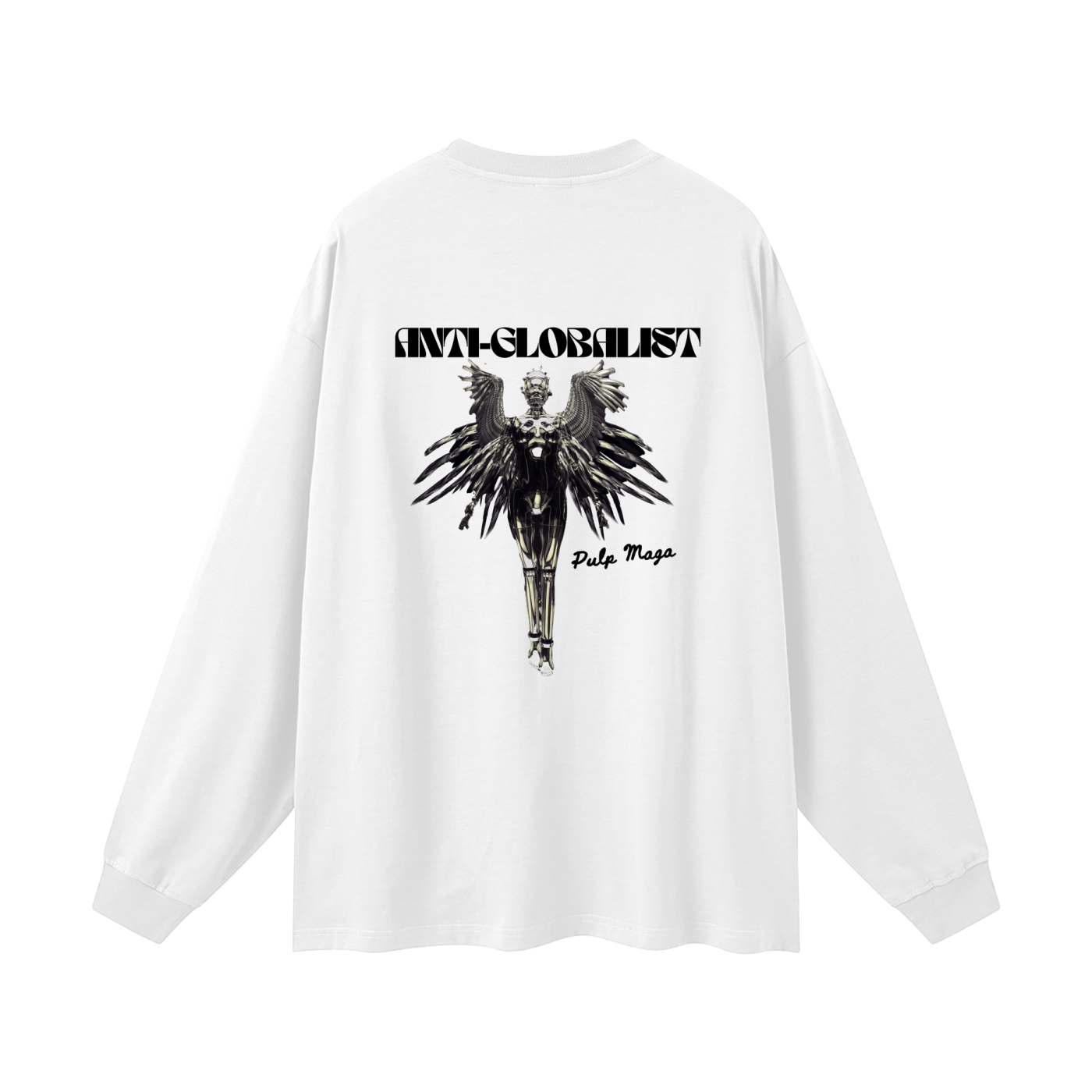 ANTI-GLOBALIST TECH-ANGEL - Oversized Streetwear Long Sleeve Tee
