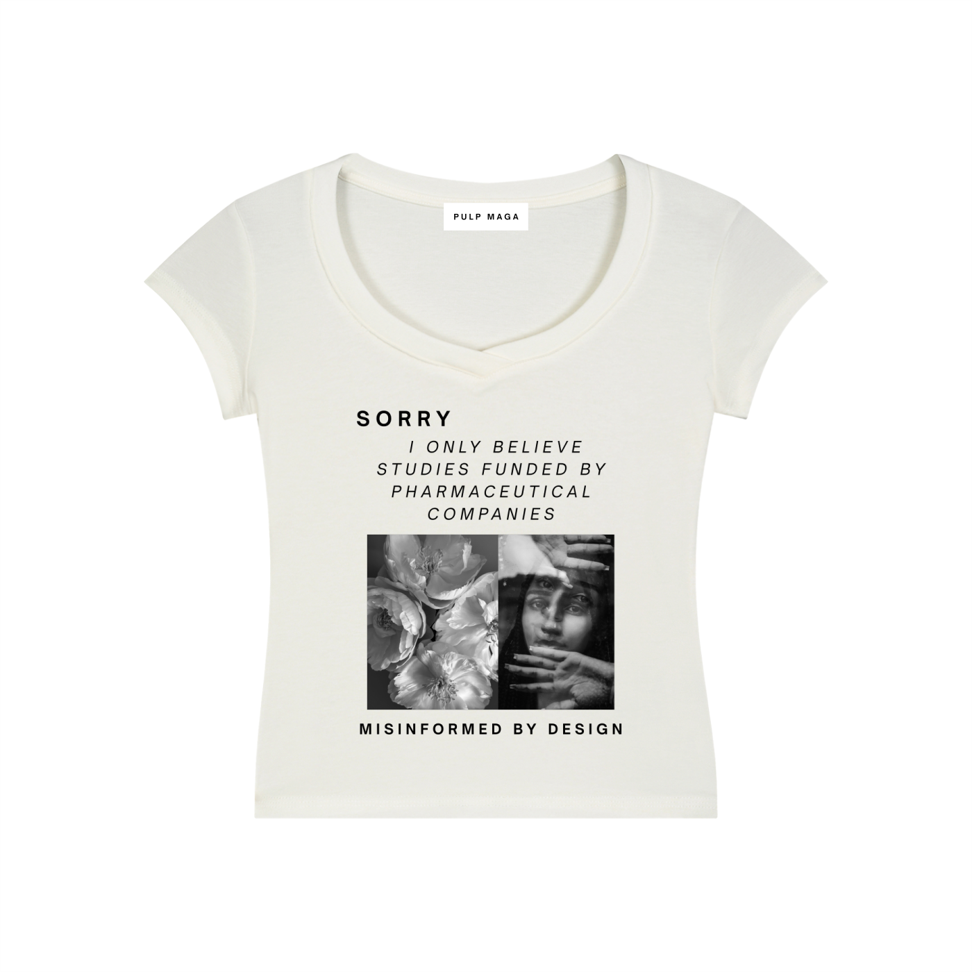 THE PLACEBO EFFECT - V-Neck Bodycon Baby Tee