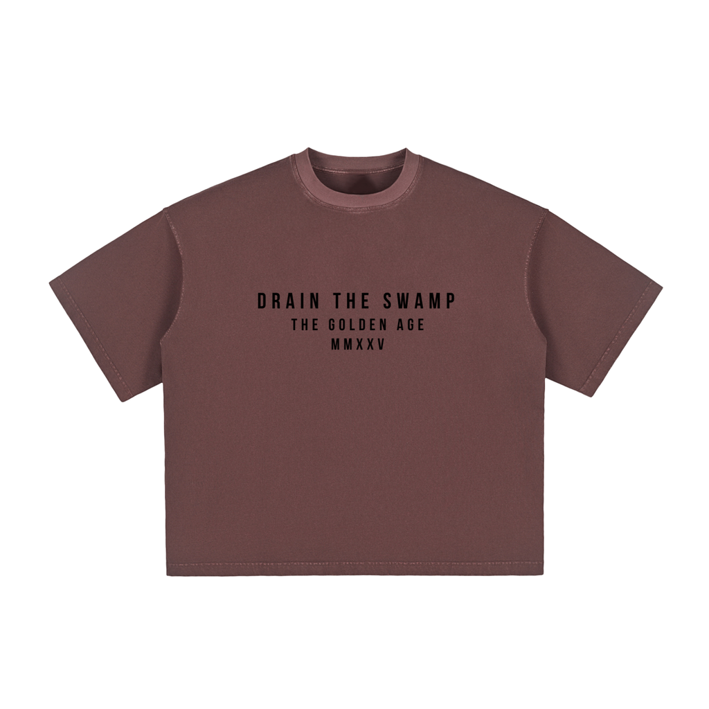 DRAIN THE SWAMP - Vintage Washed Boxy T-Shirt