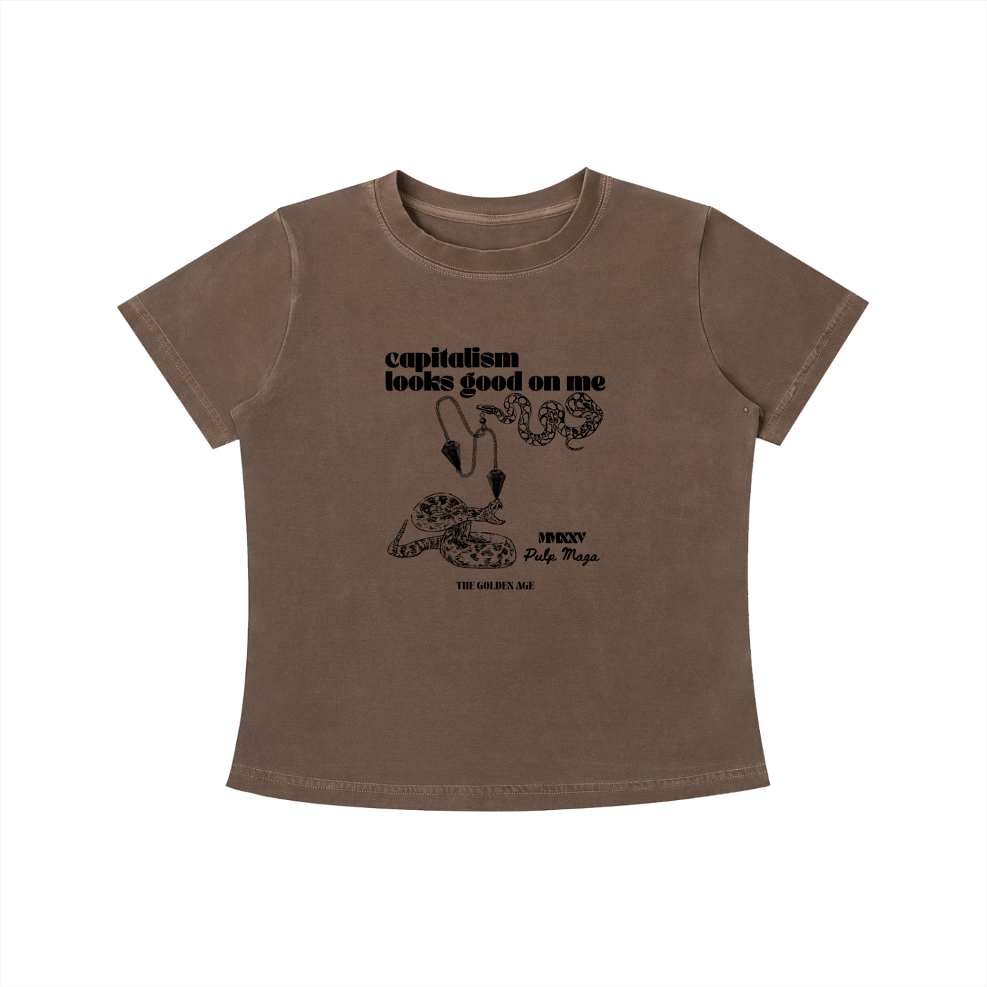 CAPITALISM LOOKS GOOD ON ME - Vintage Wash Slim Baby Tee