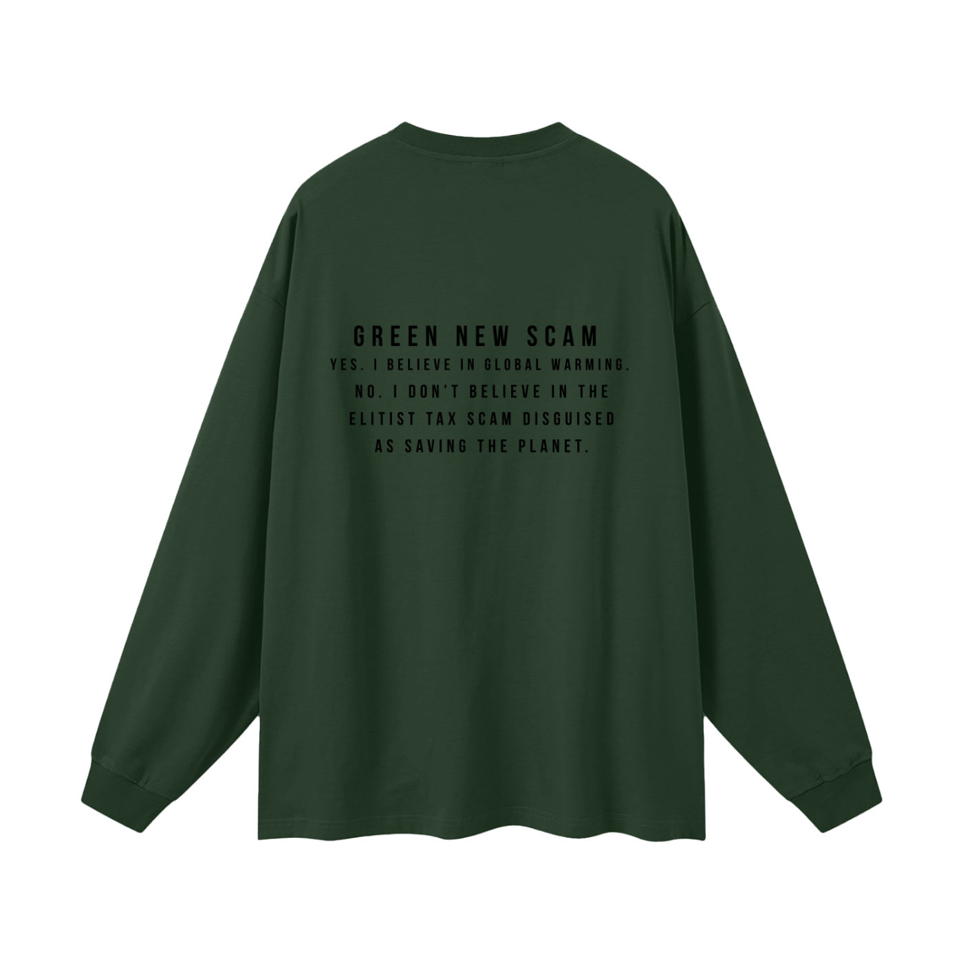 GREEN NEW SCAM - Oversized Streetwear Long Sleeve Tee
