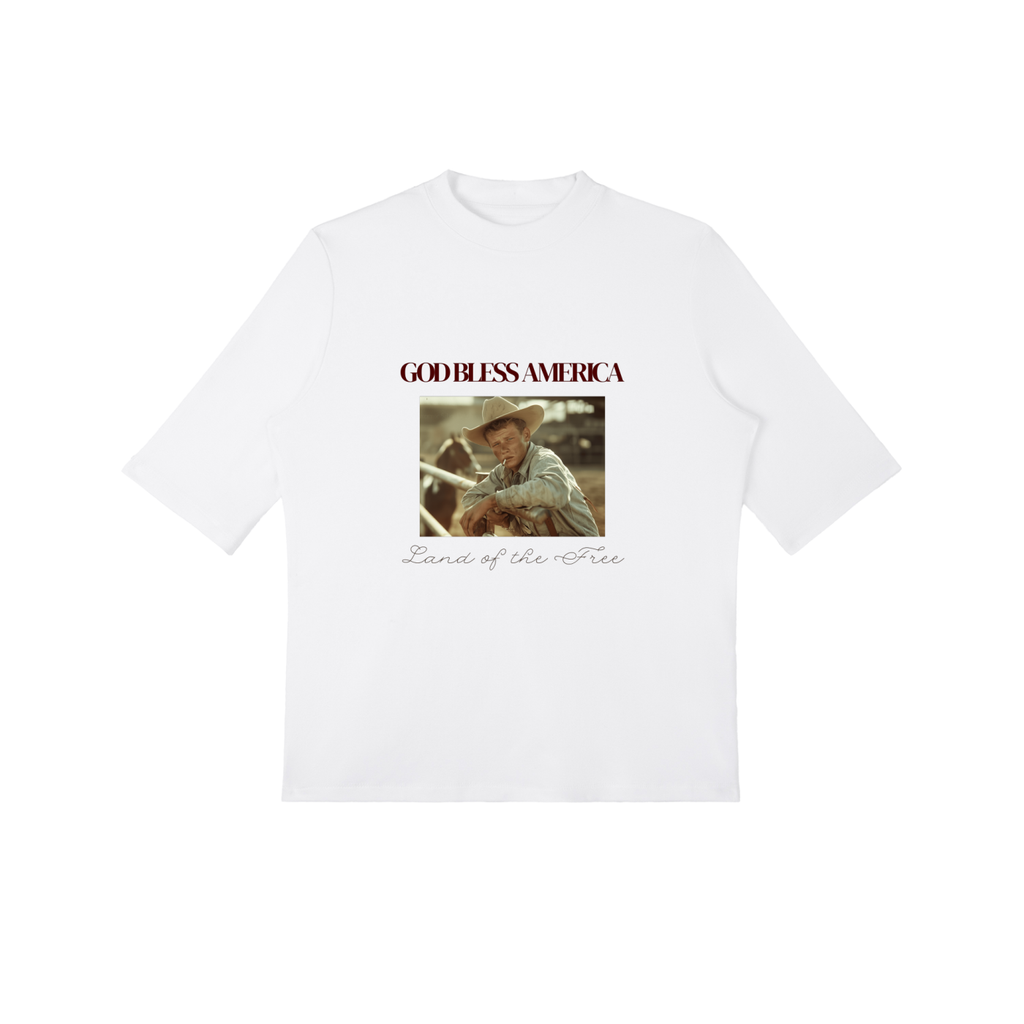 GOD BLESS AMERICA - Essential Mock Neck Tee