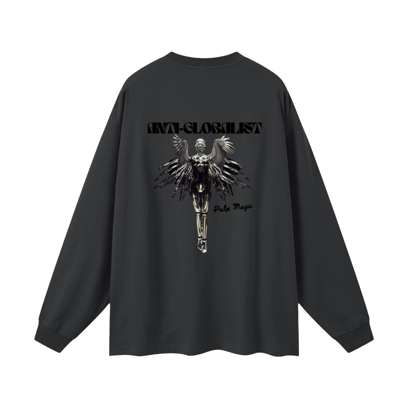 ANTI-GLOBALIST TECH-ANGEL - Oversized Streetwear Long Sleeve Tee