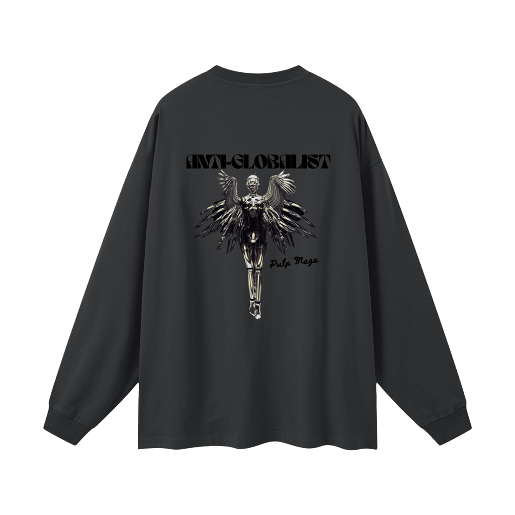 ANTI-GLOBALIST TECH-ANGEL - Oversized Streetwear Long Sleeve Tee