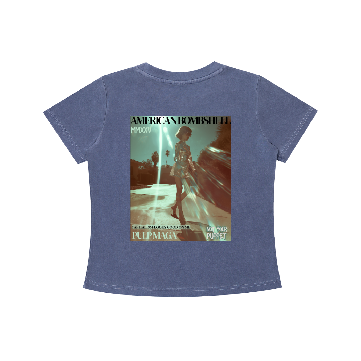 AMERICAN BOMBSHELL - Graphic Vintage Wash Slim Baby Tee