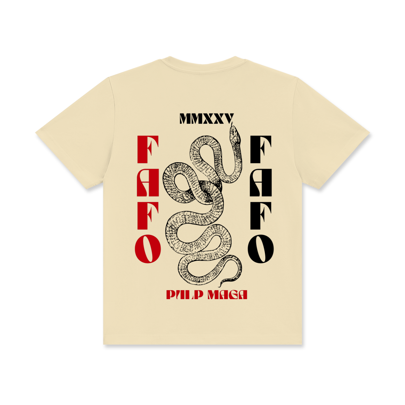 cream fafo trump shirt with bold text