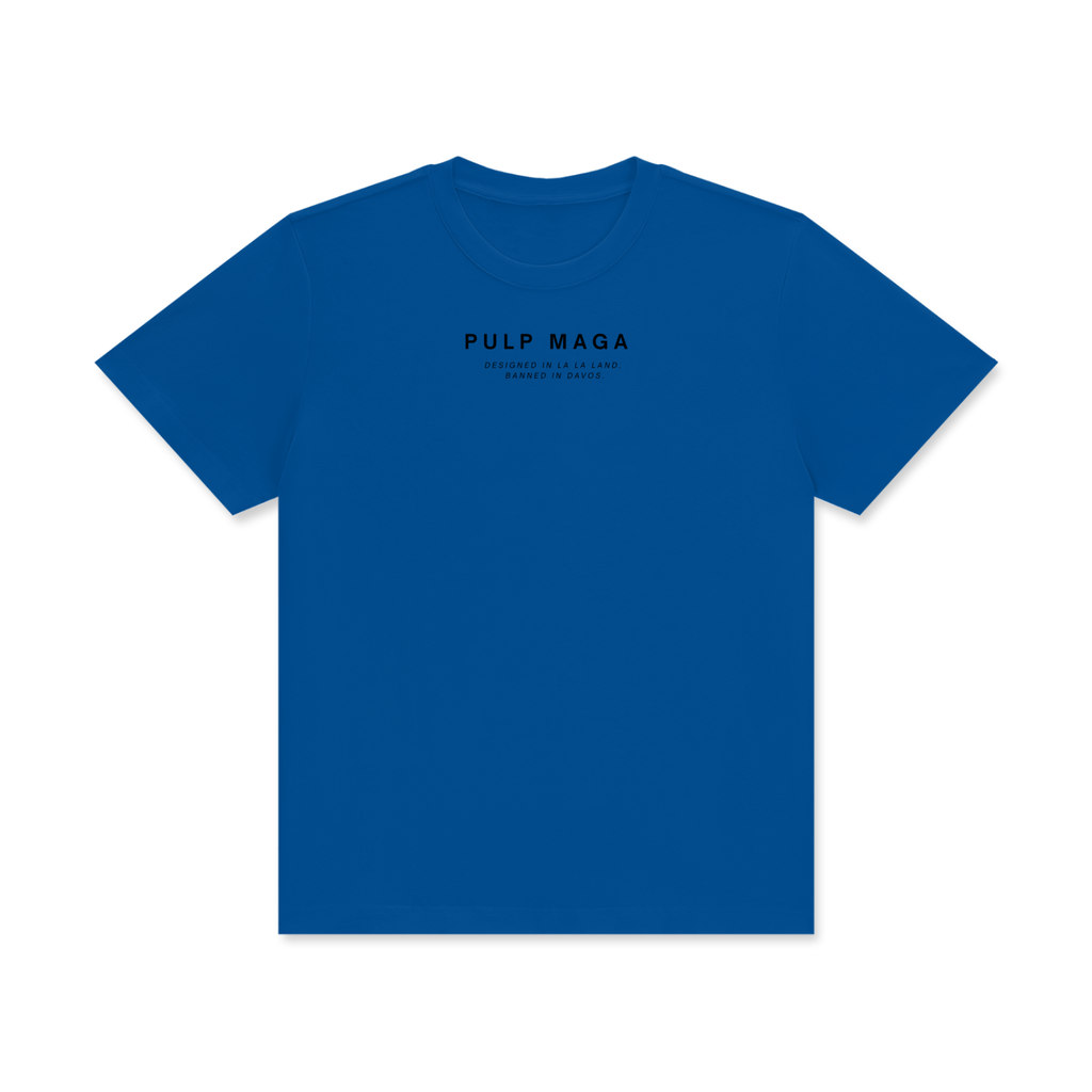 blue trump t-shirt with black text
