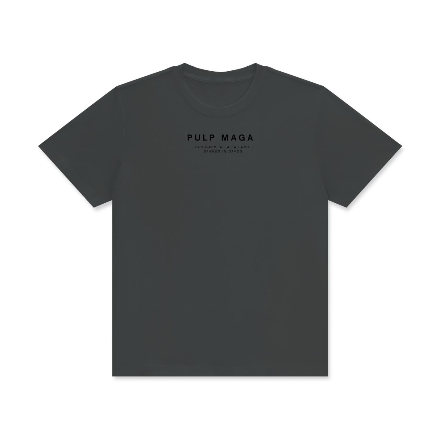 minimal pulp maga logo t-shirt in gray