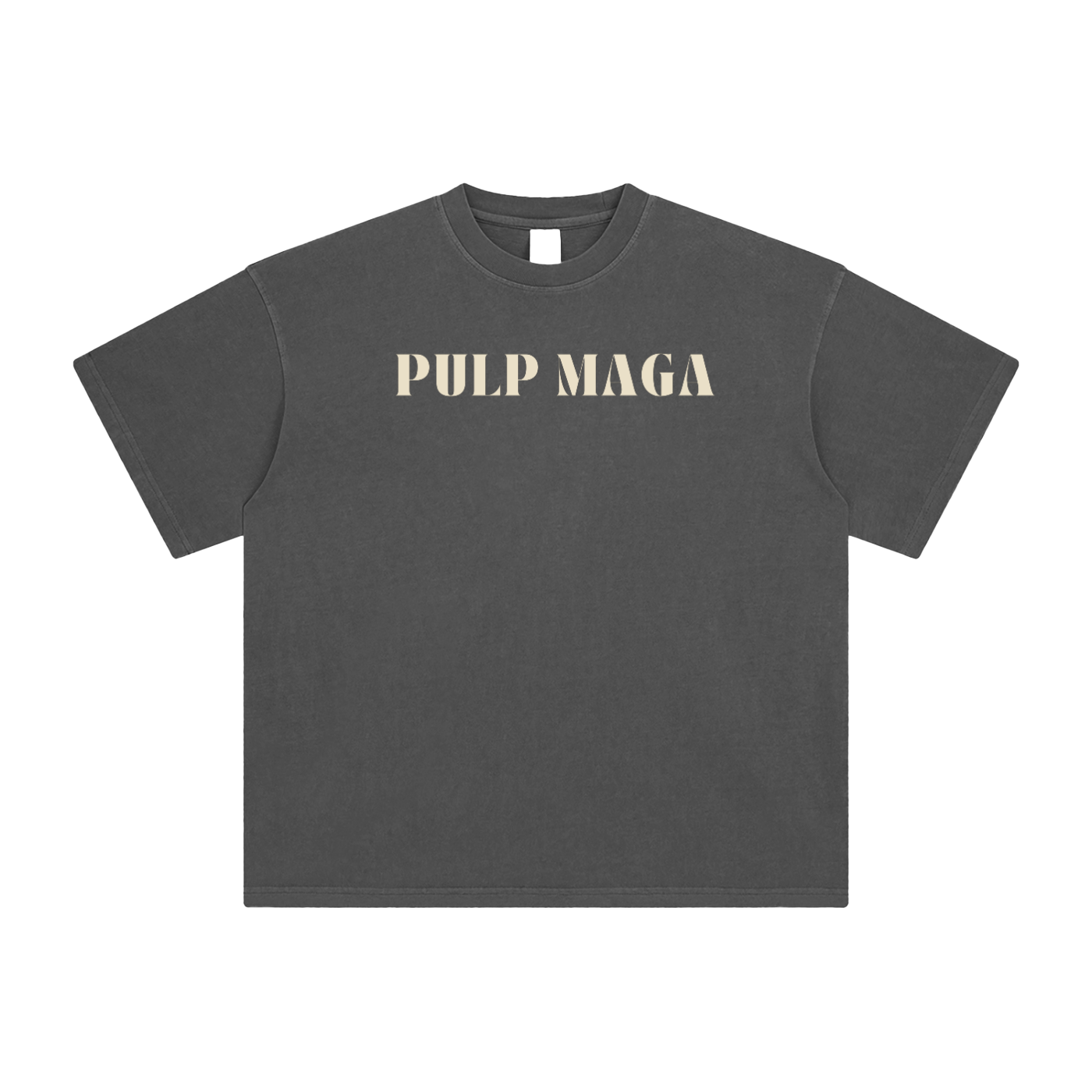 dark gray trump maga shirt with quiet logo