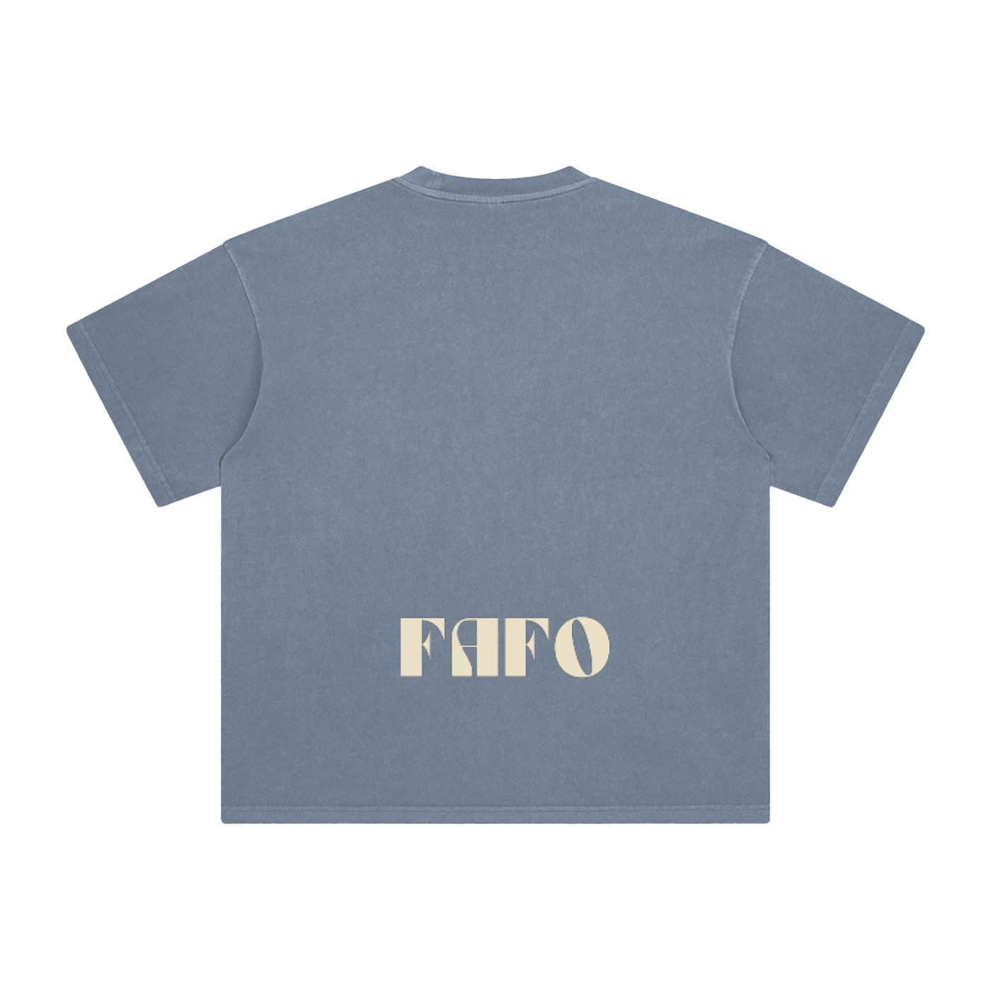retro modernist style light blue t-shirt with trump slogan fafo