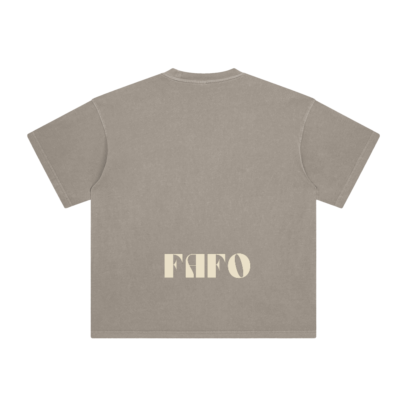 khaki fuck around and find out minimal aesthetic shirt with fafo text in cream