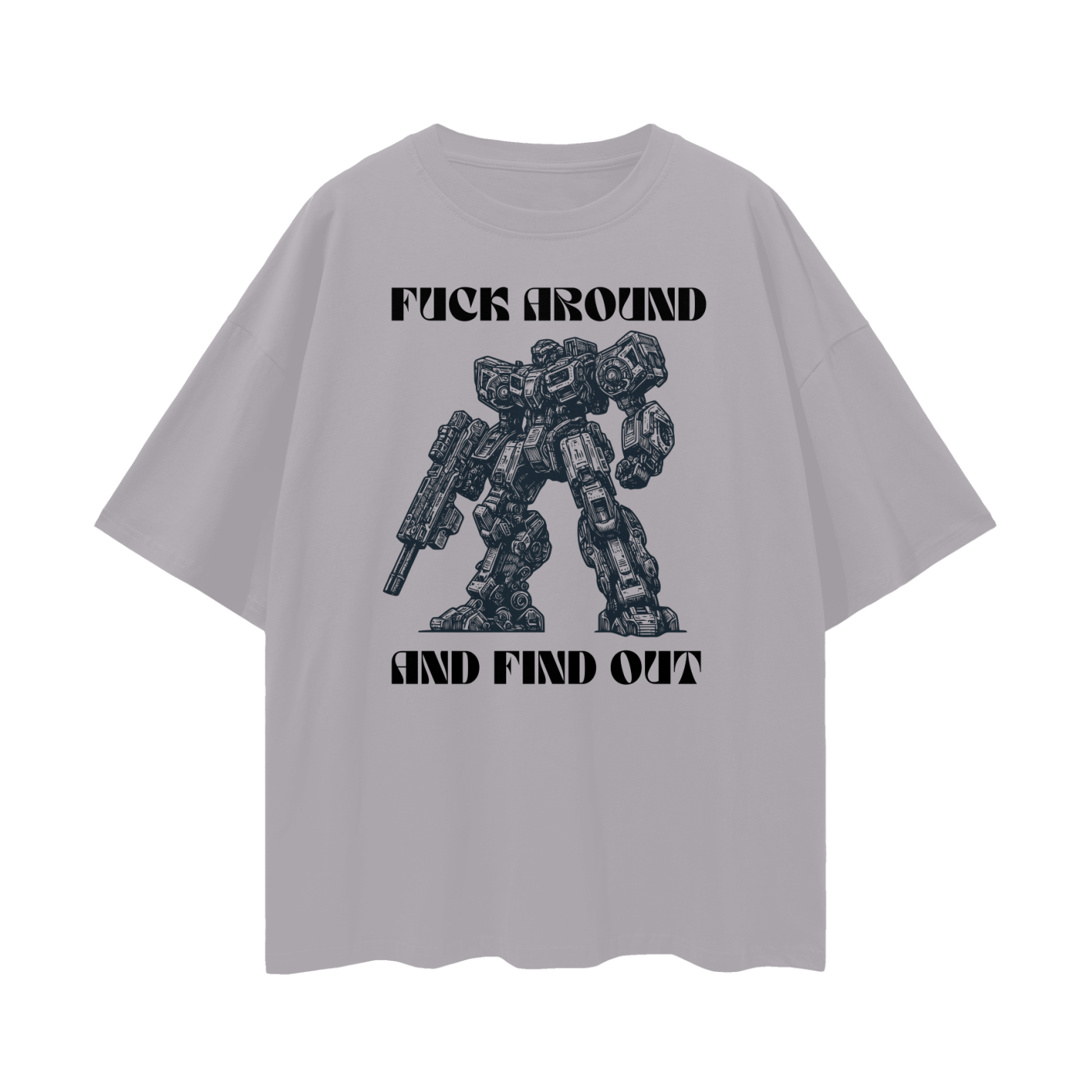gray maga robot transformer graphic tee