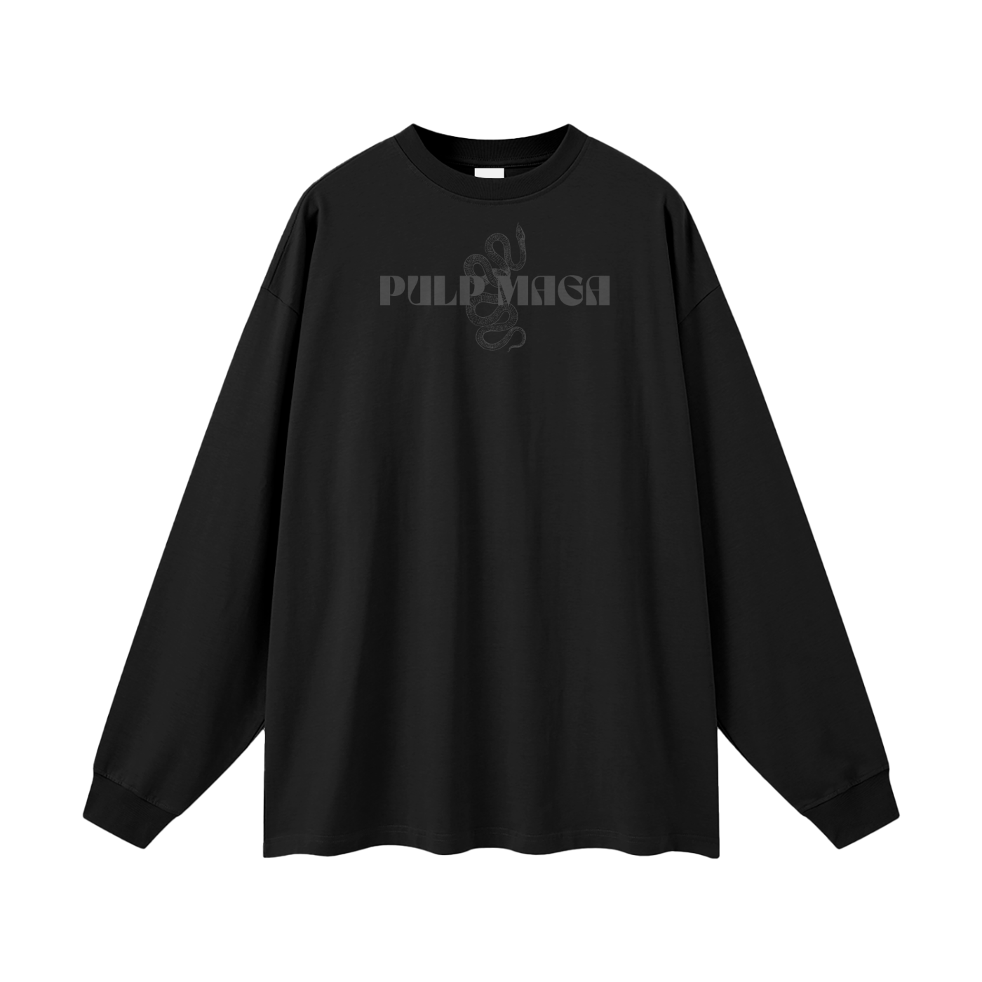 black long sleeve oversize t-shirt with black maga text