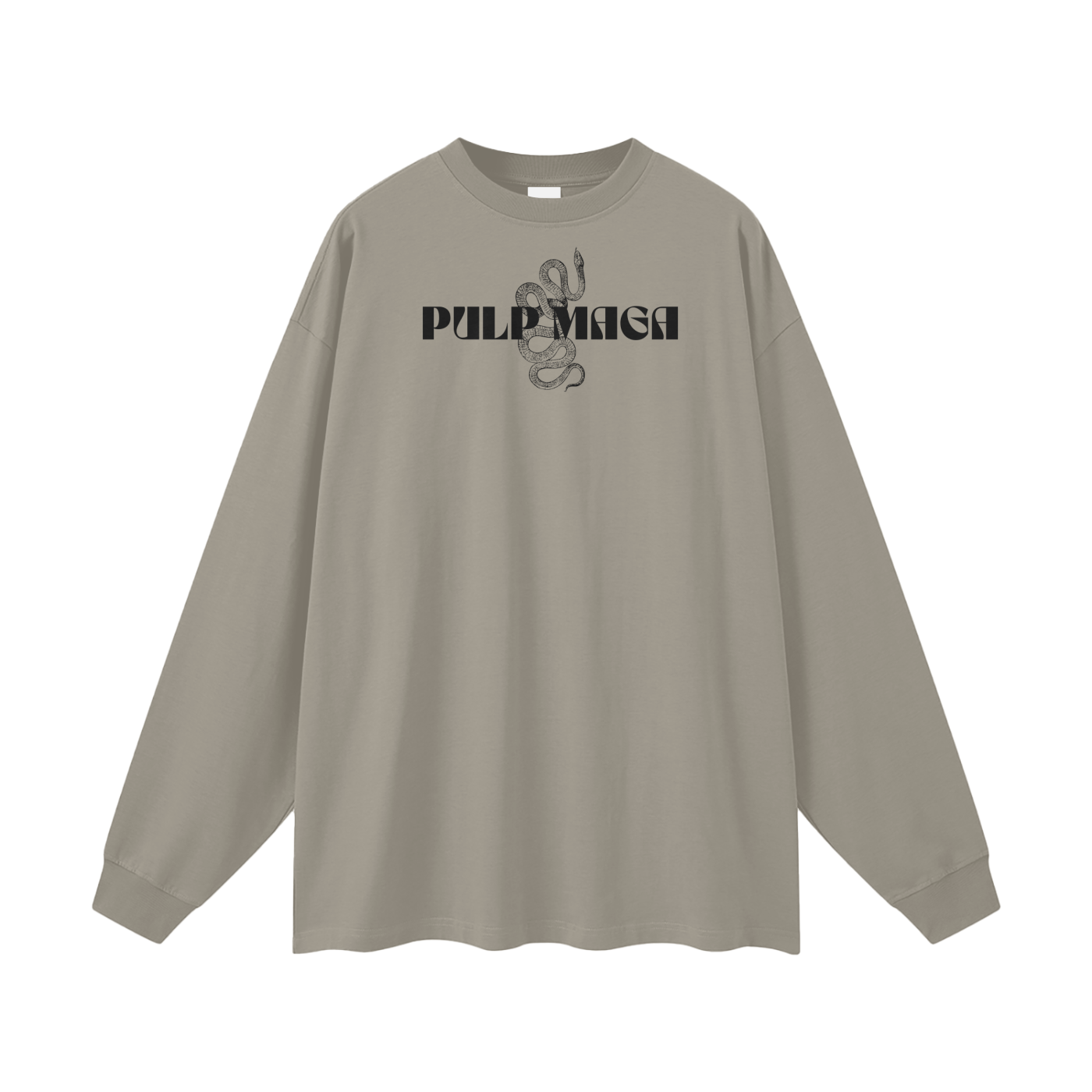 modern streetwear long sleeve with pulp maga logo