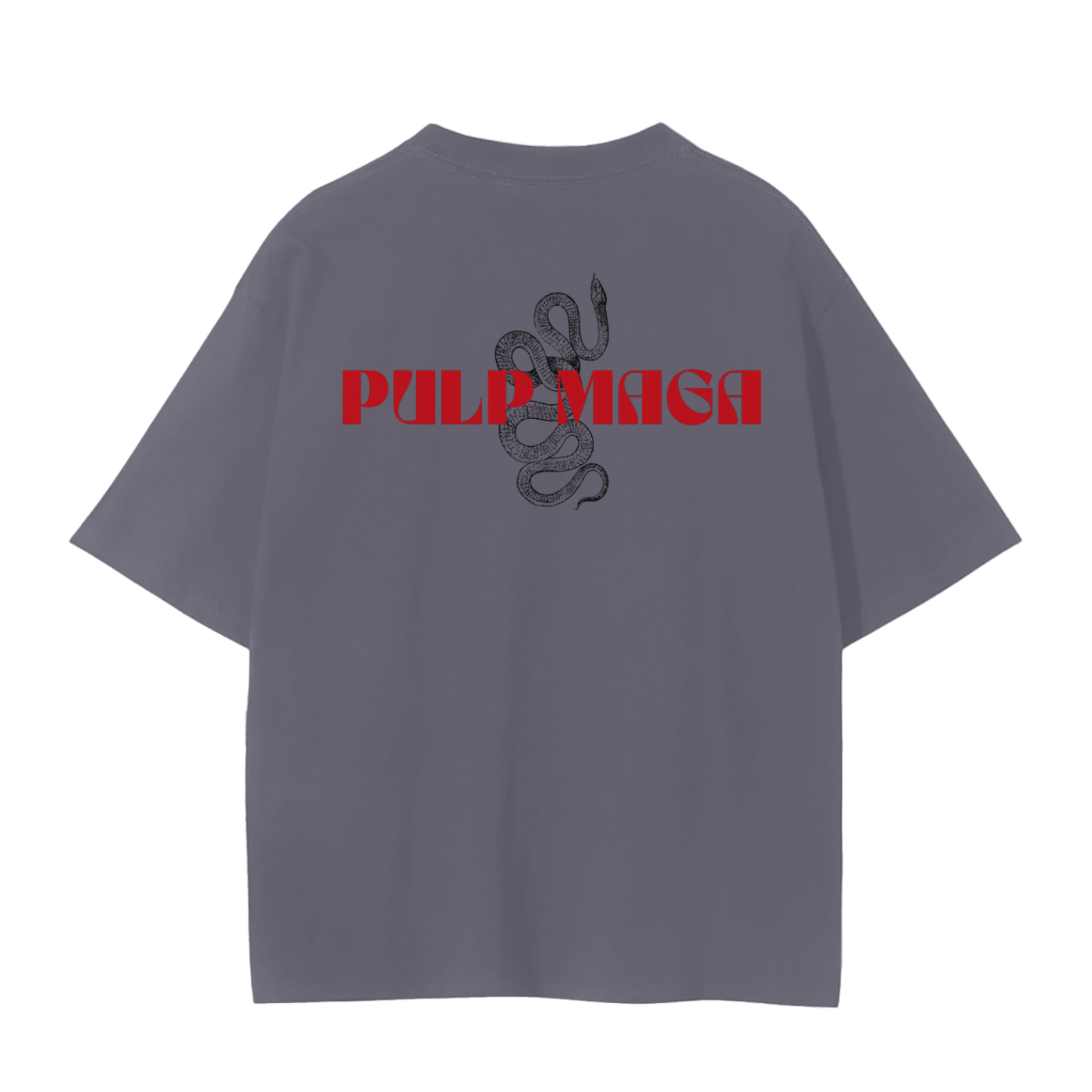 pulp maga lava smoke art tee with red logo