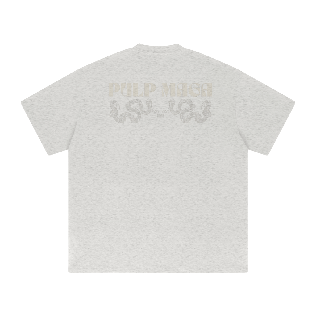 heathered gray heavyweight shirt with streetwear pulp maga logo graphic
