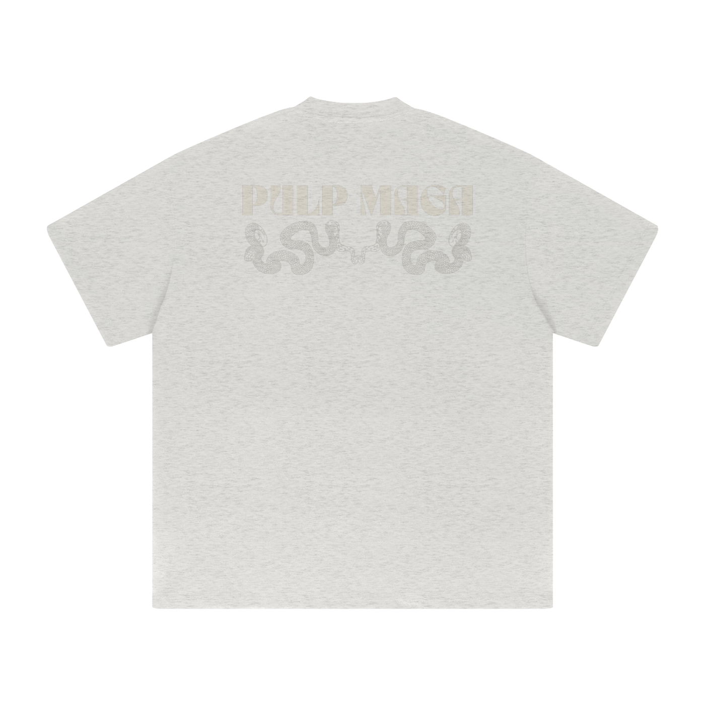 heathered gray heavyweight shirt with streetwear pulp maga logo graphic