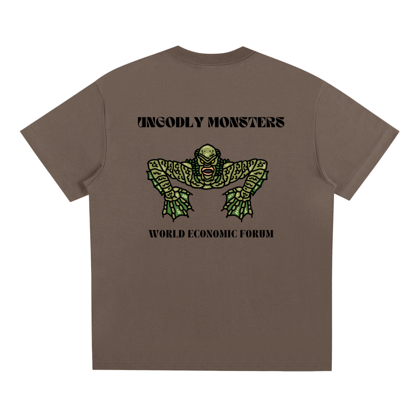 graphic maga brown monster wef shirt