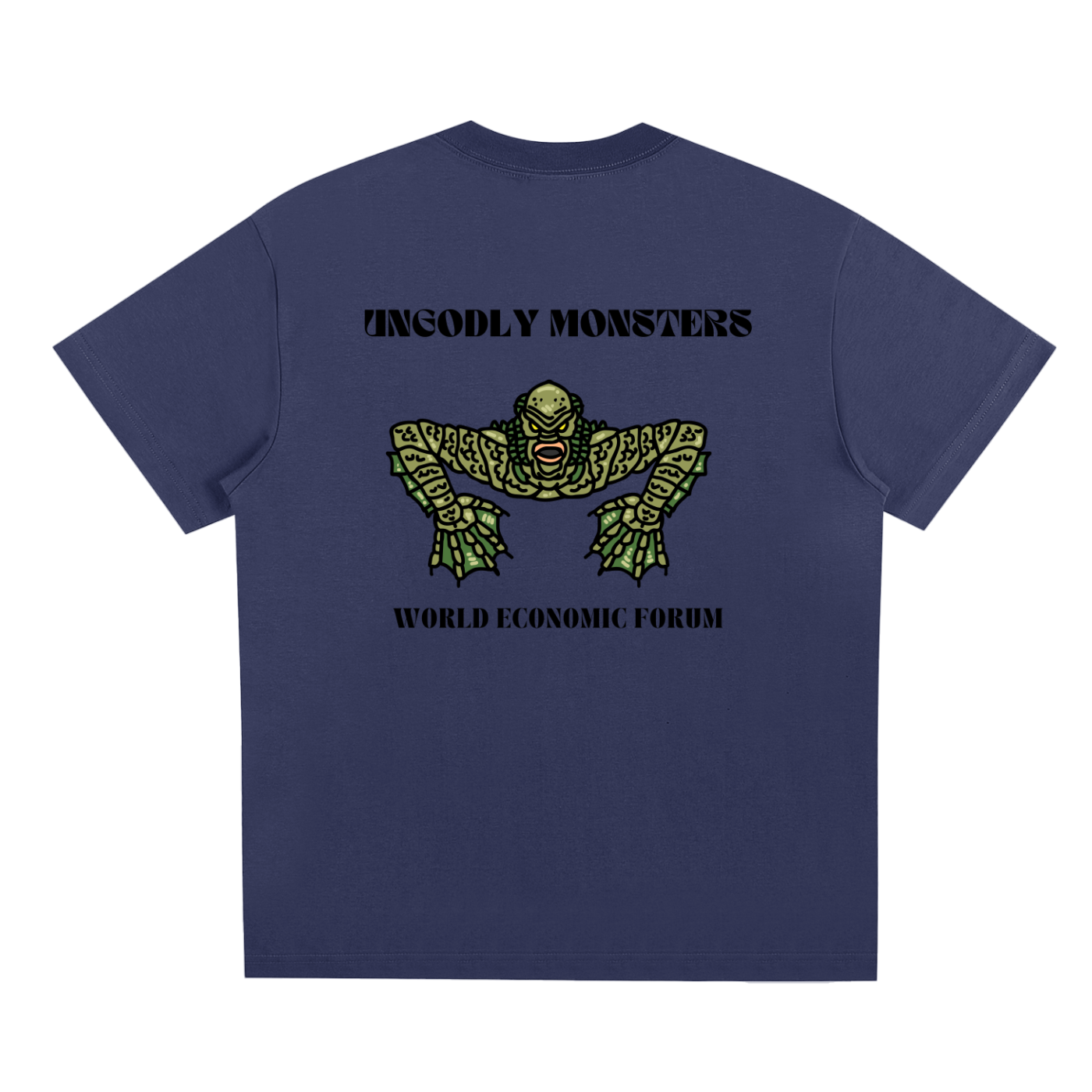 monster maga graphic trump tee back in dark blue