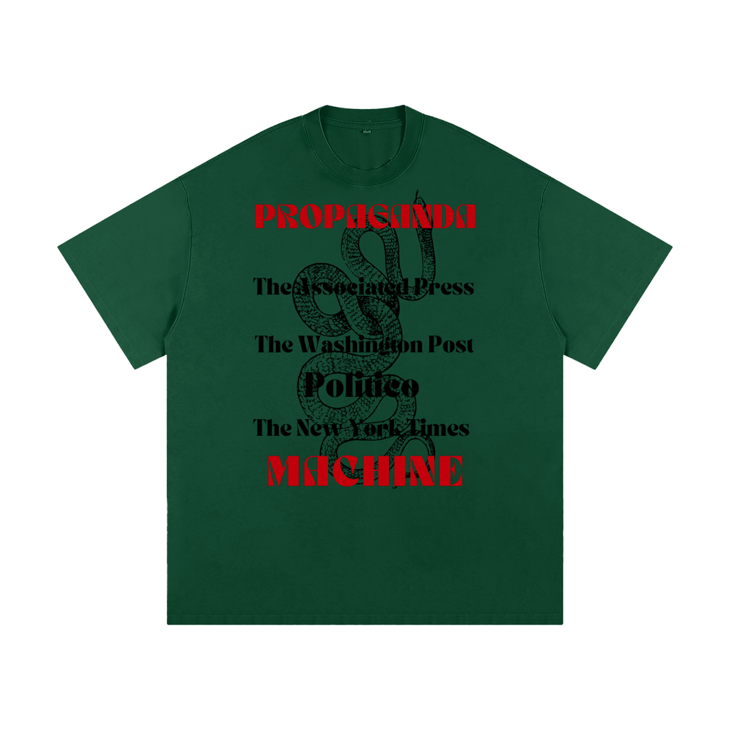 premium green shirt with new york times fake news text in red